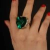 Medieval Fancy Dress Large Green Jewel Ring 1 Medieval Fancy Dress Large Green Jewel Ring -Halloween Fans Shop green20heart20ringrs