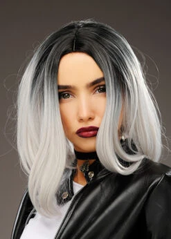 Womens Bride Of Chucky Style Black And White Wig