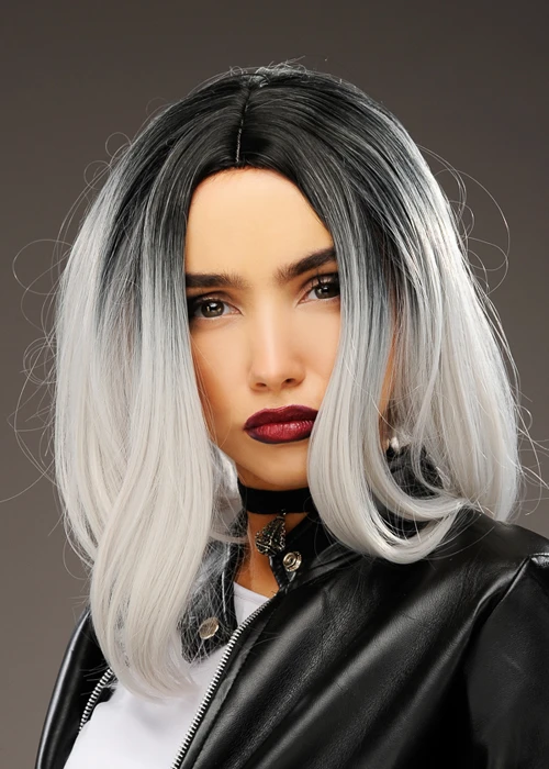 Womens Bride Of Chucky Style Black And White Wig 3 Womens Bride Of Chucky Style Black And White Wig