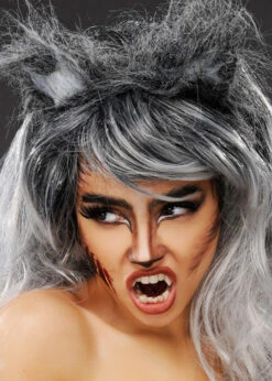 Halloween Fans Shop -Halloween Fans Shop grey fluffy wolf ears 01