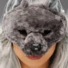 Grey Rat Half Face Mask With Ears 2 Grey Rat Half Face Mask With Ears -Halloween Fans Shop half face rat mask
