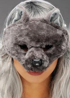 Grey Rat Half Face Mask With Ears
