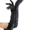 Ladies Gothic Long Black Velvet Gloves -Halloween Fans Shop halloween long black velvet gloves