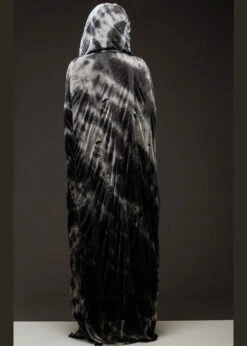 Deluxe Halloween Gothic Decayed Tie Dye Black Cape -Halloween Fans Shop halloween tie dye gothic cape 02