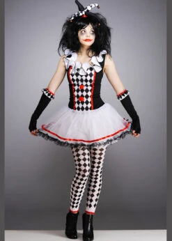 Teen Size Halloween Gothic Harlequin Honey Costume -Halloween Fans Shop harlequin honey clown costume 997502 04