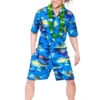 Adult Blue Palm Hawaiian Party Guy Costume 2 Adult Blue Palm Hawaiian Party Guy Costume -Halloween Fans Shop haw 1300rs