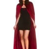 Halloween Gothic Burgundy Velvet Hooded Cape 1 Halloween Gothic Burgundy Velvet Hooded Cape -Halloween Fans Shop hf 5141 rs