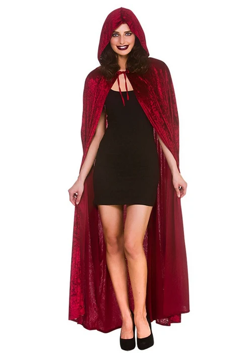 Halloween Gothic Burgundy Velvet Hooded Cape 3 Halloween Gothic Burgundy Velvet Hooded Cape