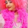 Pantomime Dame Bright Pink Feather Boa 1 Pantomime Dame Bright Pink Feather Boa -Halloween Fans Shop hot pink panto dame feather boa