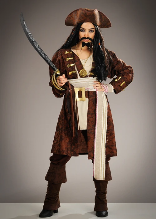 Adult Mens Jack Sparrow Style Caribbean Pirate Costume 3 Adult Mens Jack Sparrow Style Caribbean Pirate Costume