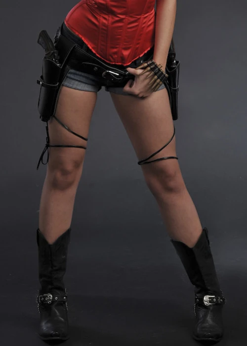 Authentic Western Black Cowgirl Gun Holster Belt 4 Authentic Western Black Cowgirl Gun Holster Belt - Image 2