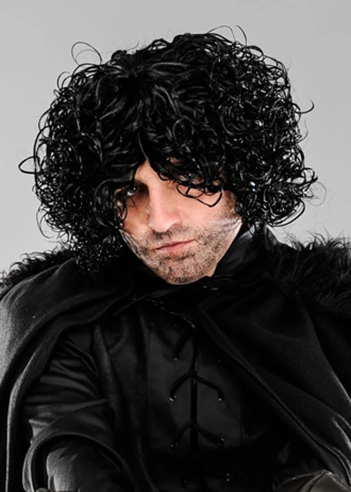 Mens Curly Black John Snow Style Wig 3 Mens Curly Black John Snow Style Wig