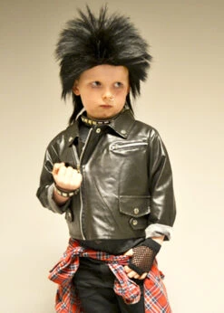 Childrens Size 1980s Black Punk Jacket