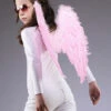 Kids Size Baby Pink Feather Angel Wings 1 Kids Size Baby Pink Feather Angel Wings -Halloween Fans Shop kids baby pink feather wings 52825