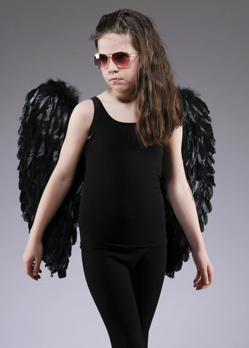 Kids Size Black Feather Angel Wings 4 Kids Size Black Feather Angel Wings - Image 2
