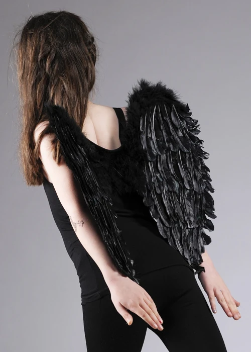 Kids Size Black Feather Angel Wings 5 Kids Size Black Feather Angel Wings - Image 3