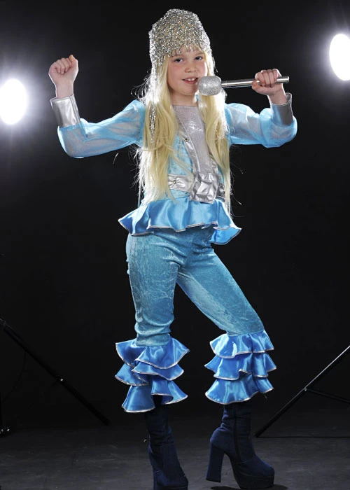 Kids 70s Blue Abba Girl Costume 5 Kids 70s Blue Abba Girl Costume - Image 3