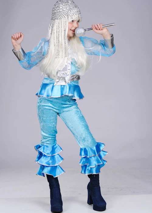Kids 70s Blue Abba Girl Costume 6 Kids 70s Blue Abba Girl Costume - Image 4