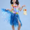 Kids Size Blue Hula Grass Skirt -Halloween Fans Shop kids blue hula skirt
