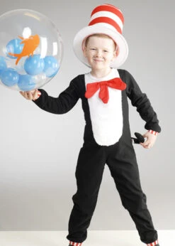 Kids Size Dr Seuss Cat In The Hat Jumpsuit Costume