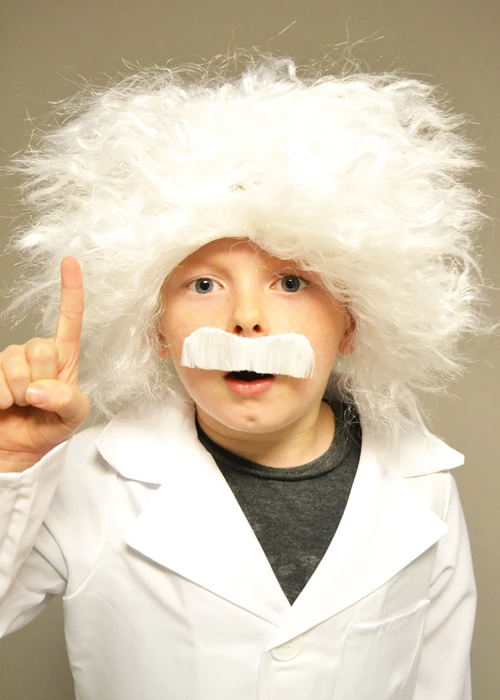 Kids Einstein Style Mad Scientist White Wig And Moustache 3 Kids Einstein Style Mad Scientist White Wig And Moustache
