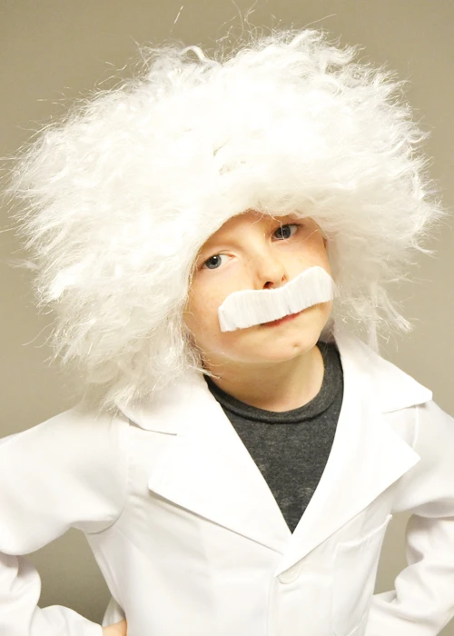 Kids Einstein Style Mad Scientist White Wig And Moustache 4 Kids Einstein Style Mad Scientist White Wig And Moustache - Image 2