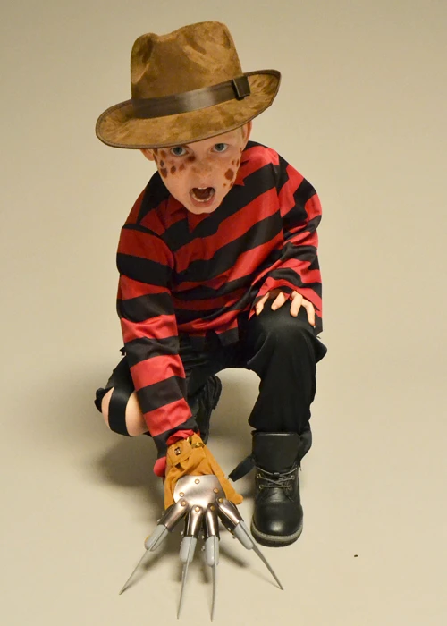 Childrens Size Red And Black Striped Freddy Costume 4 Childrens Size Red And Black Striped Freddy Costume - Image 2
