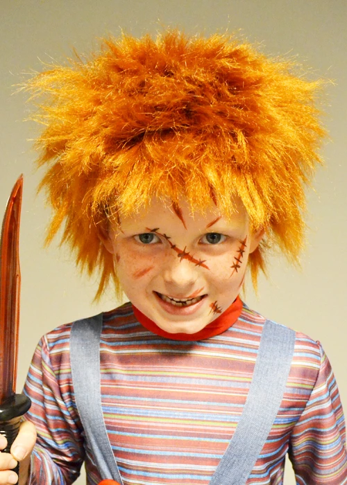Kids Chucky Style Ginger Evil Doll Wig 3 Kids Chucky Style Ginger Evil Doll Wig