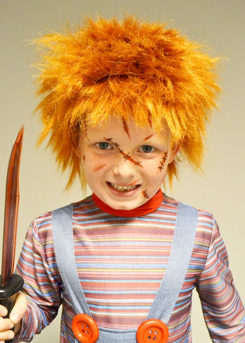 Kids Chucky Style Ginger Evil Doll Wig 4 Kids Chucky Style Ginger Evil Doll Wig - Image 2