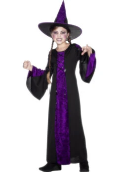 Kids Purple Halloween Witch Costume