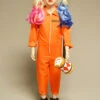 Childrens Harley Quinn Style Orange Prisoner Costume 1 Childrens Harley Quinn Style Orange Prisoner Costume -Halloween Fans Shop kids harley quinn convict costume