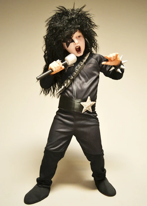 Childrens 1970s Kiss Style Glam Rock Costume 3 Childrens 1970s Kiss Style Glam Rock Costume