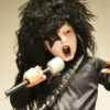 Kids 1970s Glam Rock Kiss Style Black Wig