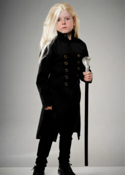 Kids Size Lucius Malfoy Style Costume With Wig -Halloween Fans Shop kids lucius malfoy costume 02