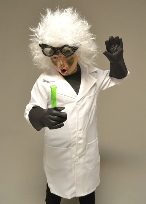 Childrens Size Mad Scientist Costume With Wig 3 Childrens Size Mad Scientist Costume With Wig
