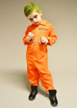 Childrens The Joker Style Orange Convict Costume