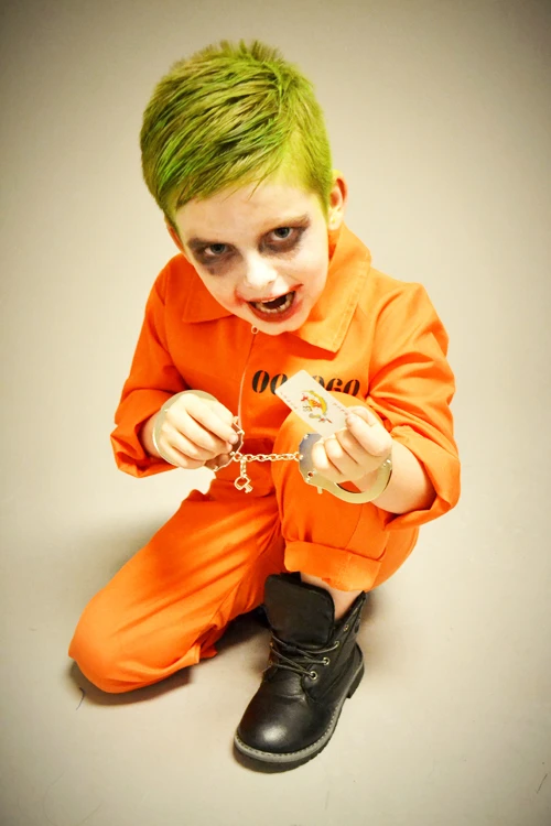 Childrens The Joker Style Orange Convict Costume 4 Childrens The Joker Style Orange Convict Costume - Image 2