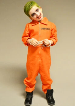 Childrens The Joker Style Orange Convict Costume 7 Childrens The Joker Style Orange Convict Costume -Halloween Fans Shop kids orange convict joker costume 02