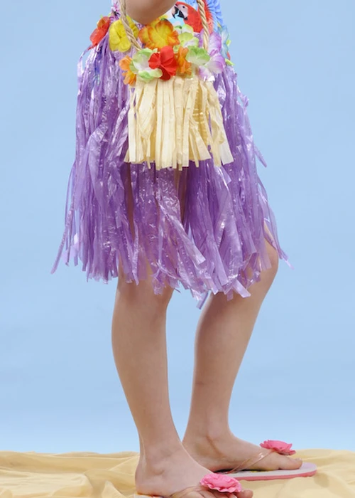 Kids Size Purple Hawaiian Grass Skirt 4 Kids Size Purple Hawaiian Grass Skirt - Image 2