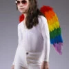 Kids Size Bright Rainbow Feather Angel Wings -Halloween Fans Shop kids rainbow feather wings 52833