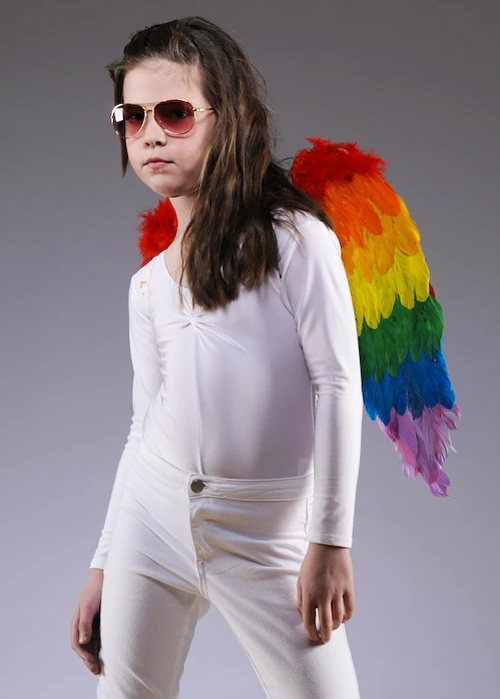 Kids Size Bright Rainbow Feather Angel Wings 3 Kids Size Bright Rainbow Feather Angel Wings