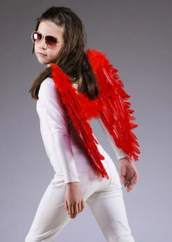 Kids Size Red Feather Angel Wings