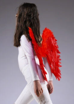 Kids Size Red Feather Angel Wings -Halloween Fans Shop kids red feather wings 52822 02
