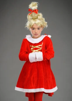 Girls The Grinch Style Red Cindy Lou Who Costume -Halloween Fans Shop kids the grinch cindy lou costume st182 04
