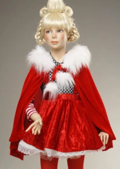 Kids The Grinch Style Cindy Lou Who Red Cape