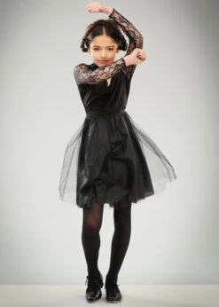 Childrens Wednesday Style Black Prom Dress Costume -Halloween Fans Shop kids wednesday prom costume 02