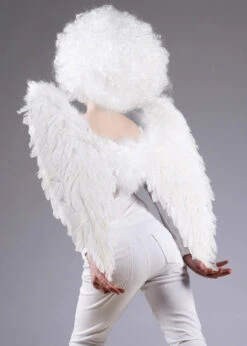 Kids Size White Feather Angel Wings -Halloween Fans Shop kids white feather wings 52798 02