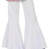 Kids 70s Fancy Dress White Flared Trousers -Halloween Fans Shop kids white flares 3118A