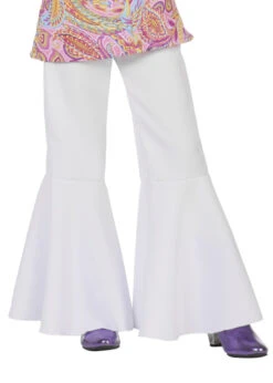 Kids 70s Fancy Dress White Flared Trousers