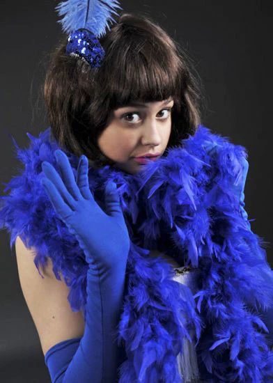 Ladies 1920s Flapper Girl Long Royal Blue Gloves 4 Ladies 1920s Flapper Girl Long Royal Blue Gloves - Image 2